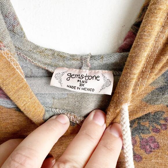 Gemstone LOVELY Spellout Cropped Athleisurewear Long Sleeve Hooded Sweatshirt 3X - Picture 5 of 10